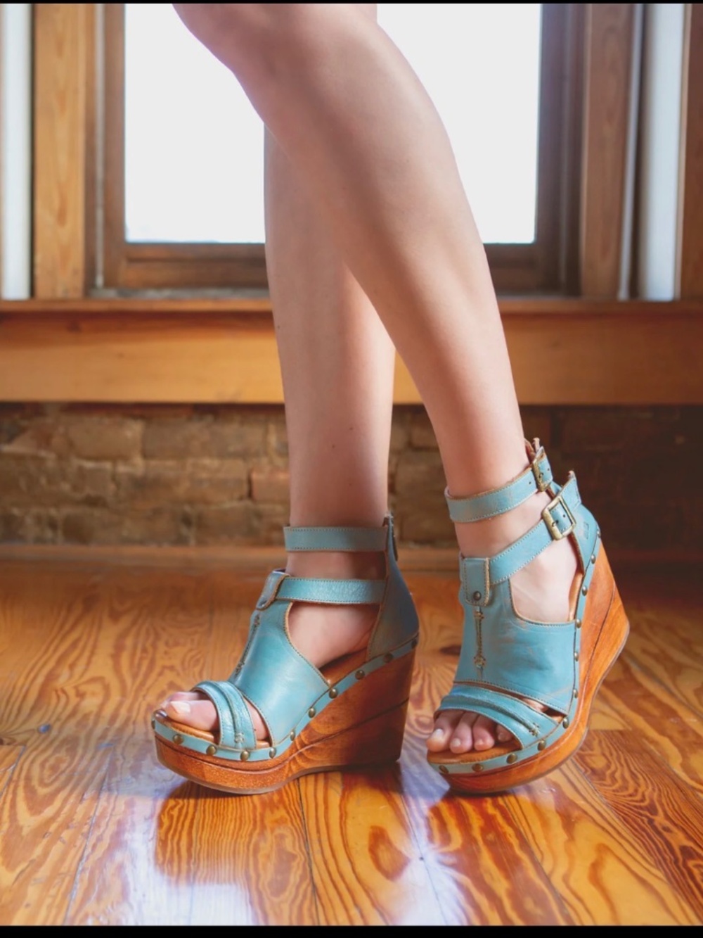 Bed Stu Princess wedges size 6 NWT baby blue lux